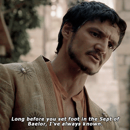 oberelias:Oberyn’s smirk faltered into a sad smile as he stepped forward and planted a gentle 