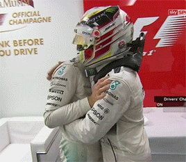 US GP 2015 - Nico Congratulating Lewis On His 3rd World Championship