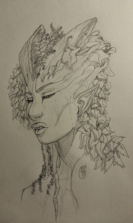 Inktober Day 7 - ForestForest equals dryad, right? &gt;-&gt;