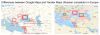 Differences between Google Maps and Yandex Maps in Europe