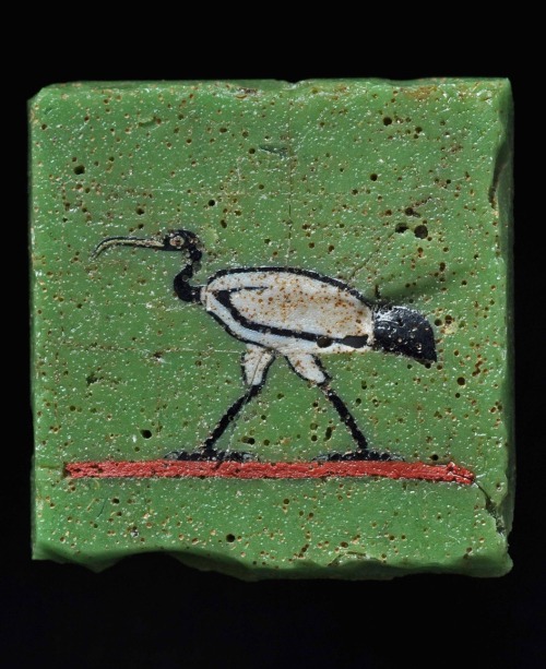 romegreeceart:Mosaic glass with an image of IbisThis tile was probably made in Egypt and then export