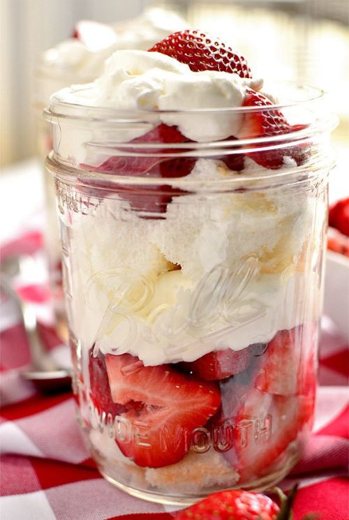 Strawberry angel food cake