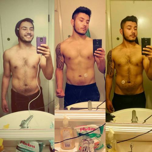 From beginning to end. Progress of 2015. I wish I had a little bit more of a difference, but we all know I had a lot of cheat days. I’m only gettinf better! :) #fitness #gymrat #health #exercise #gay