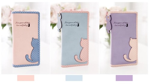 Cat Appliqué Long Wallet - $19.00