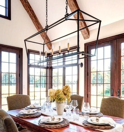Chicago Enclosed Dining RoomEnclosed Dining Room - Large Farmhouse Medium Tone Wood Floor And Brown Floor