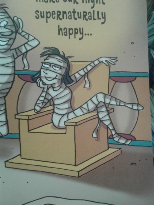 This Mummy on a Hallmark card from the Dollar Tree.