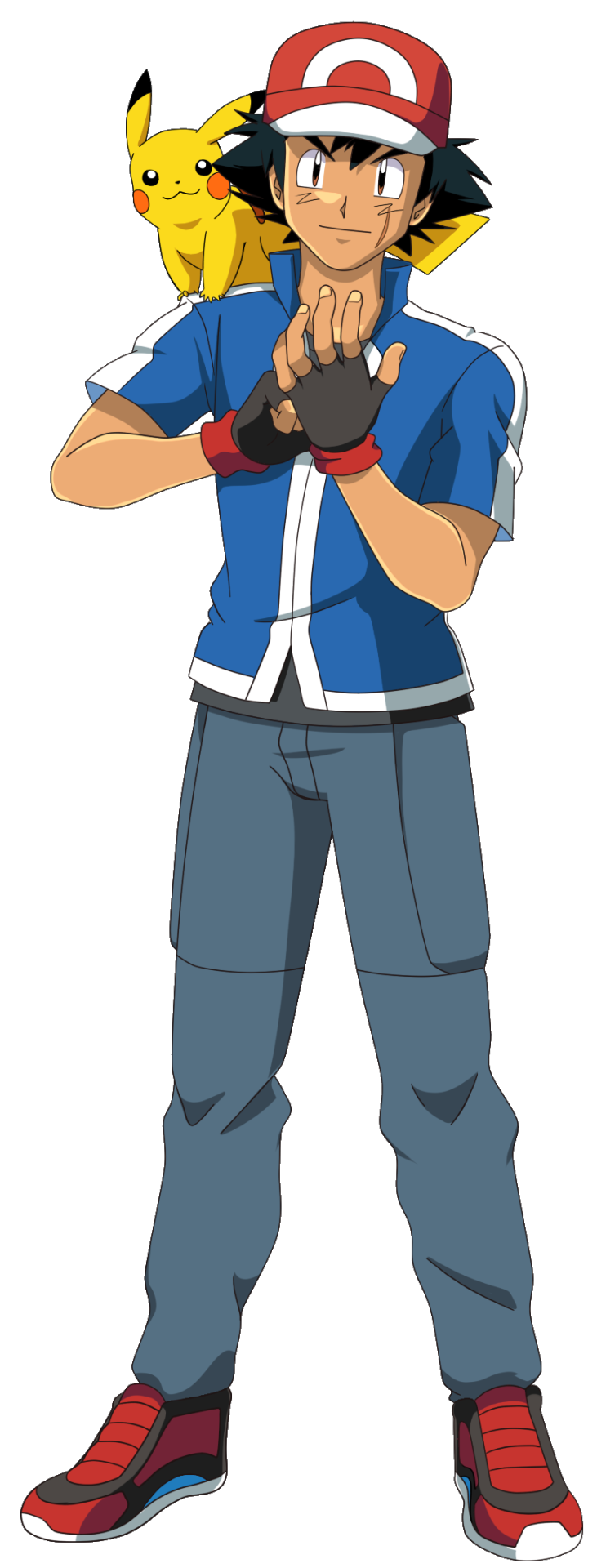 mezasepkmnmaster: Commission by Hollylu. Ash Ketchum with his Unova and Kalos outfits,