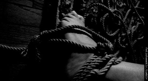 fetishweekly:  A thick, rough rope and a bamboo cane. I can tell you now, those marks lasted for several hours afterward. No complaints whatsoever! ;)