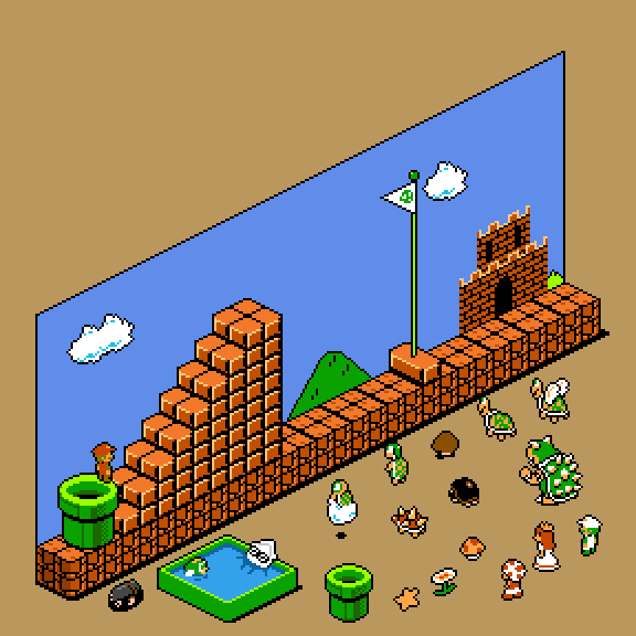 Pixel Fun Art スーパーマリオブラザーズ Super Mario Bros