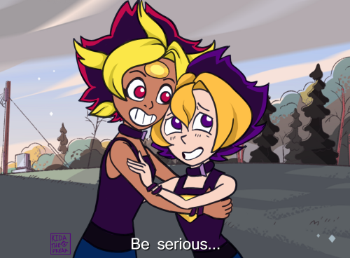 kidathefreak:YGO Steven Universe AU in which Atem and Yuugi are the permafusion Yami. In my version,
