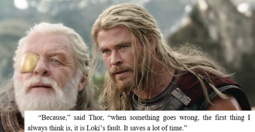 maneth985: langernameohnebedeutung: Thor and Loki in Thor: Ragnarök + Neil Gaiman’s Norse Mythology