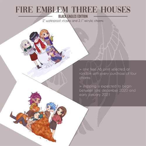 Preorder for my FE3H Black Eagle charms are now open! Preorder will run from 8 Nov, 0000 to 28 