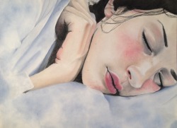 slightart:  Liza Feurtado &ldquo;Sleepy Girl&rdquo; Pan Pastel on Paper 