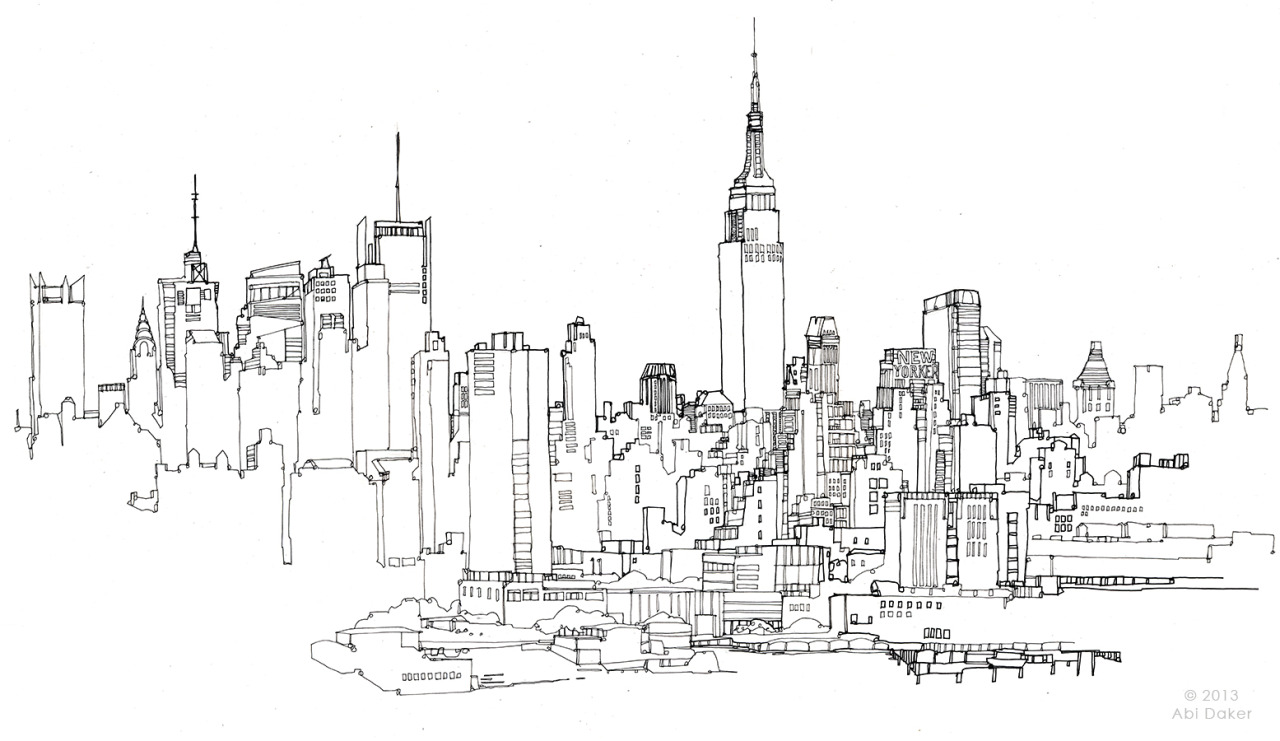 abidaker: Line Drawing, Pen and Ink - New York... |