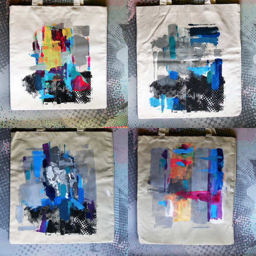 Today I wanted to share a small side project I’ve been working on - artsy tote bags :) They are made