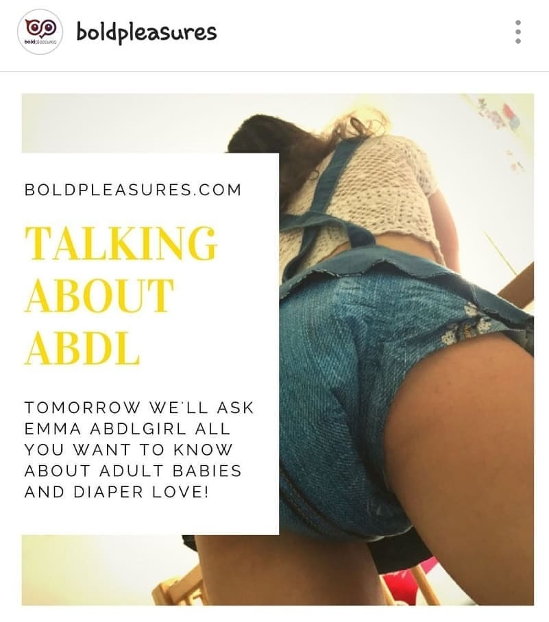 Tomorrow I’m doing an AMA for BoldPleasures Sex Ed platform. DM your ABDL questions