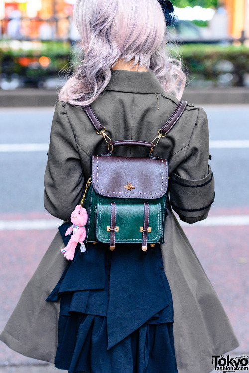 English-speaking Japanese gothic and lolita street style personality Sana Seine in Harajuku wearing 