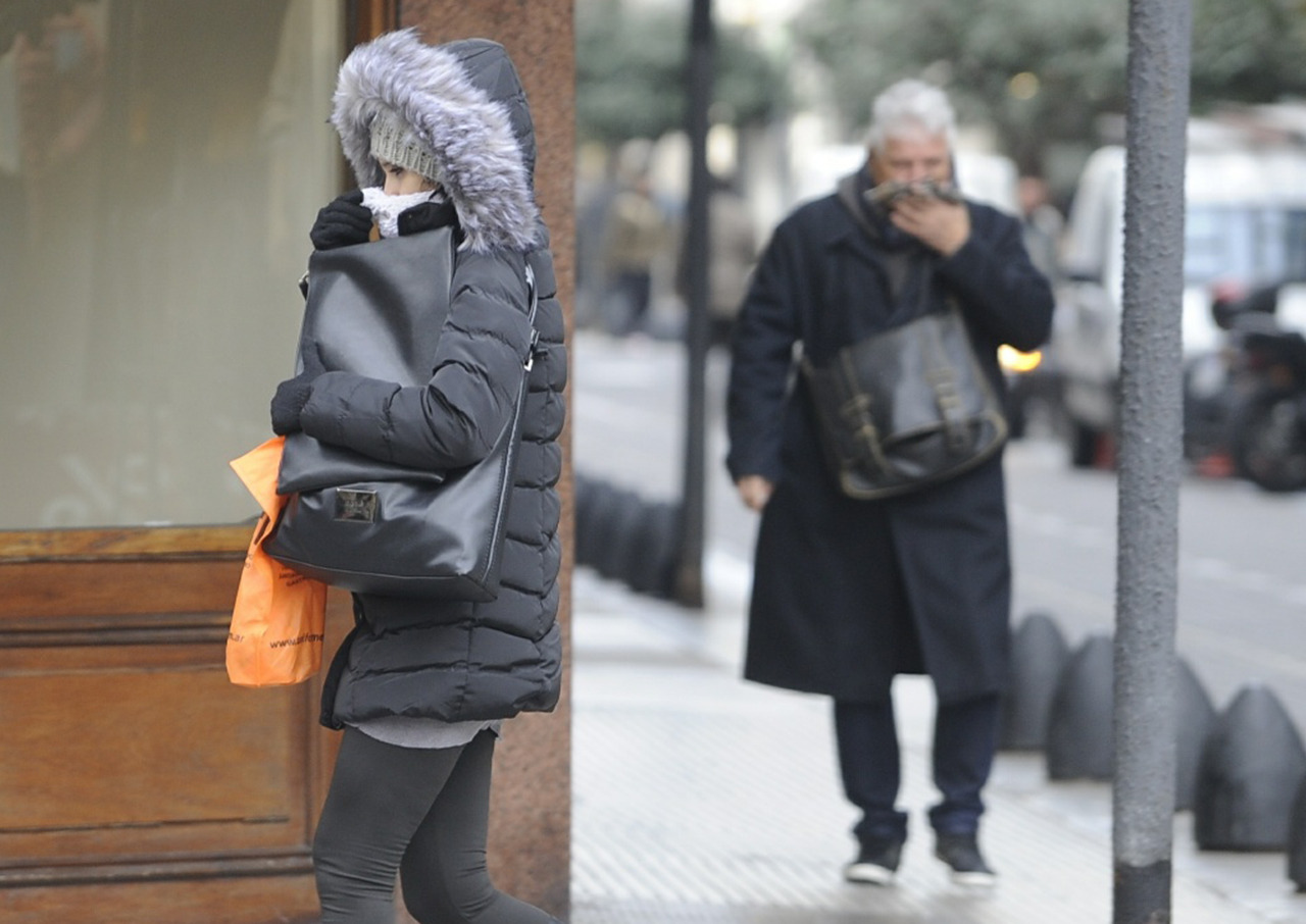 MUCHO FRÍO. El martes amaneció Buenos Aires con temperaturas de 3 grados, que una leve brisa del sur llevaba a una sensación térmica de cero. La semana propone días fríos y húmedos con poco cambio en las temperaturas. (Néstor García, Alfredo...