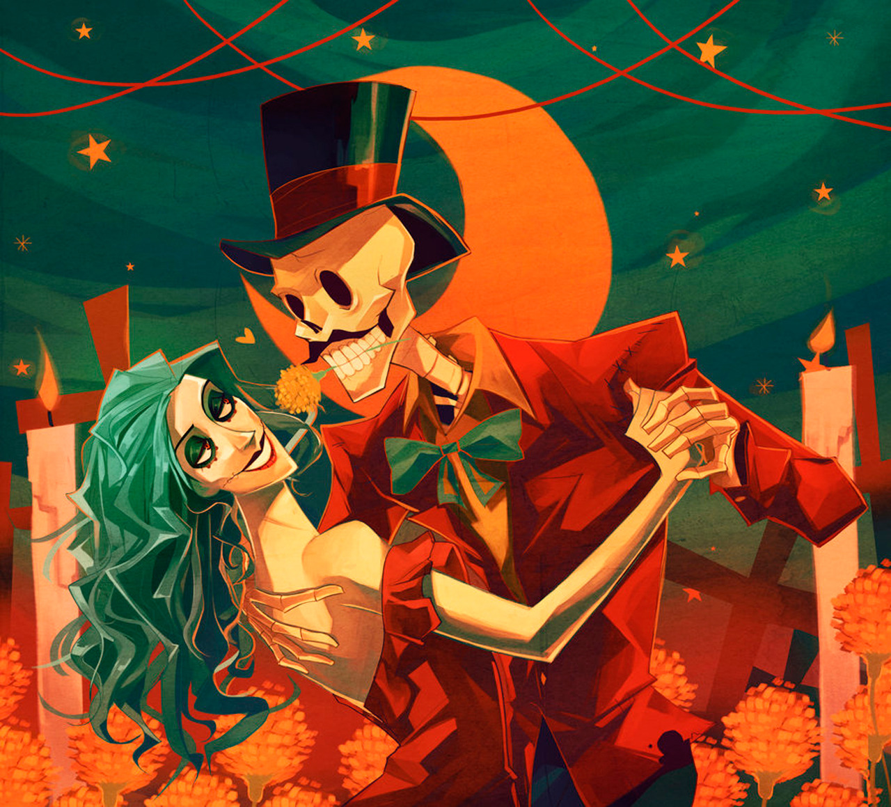 chaosneverwhere:  Dia De Los Muertos Love by Nadiezda 