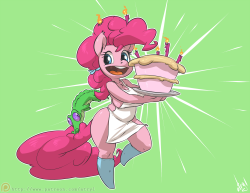 Cake! Been away for a long time from my tablet, so here’s some quick pink pony for ya! ————————————— If you’d support my art you can do it through patreon, thanks a bunch! :)