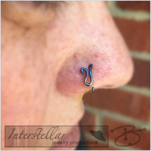 Fresh nostril done @the_other_half_tattoos with niobium jewelry from my buddy @noahbabcock and his @