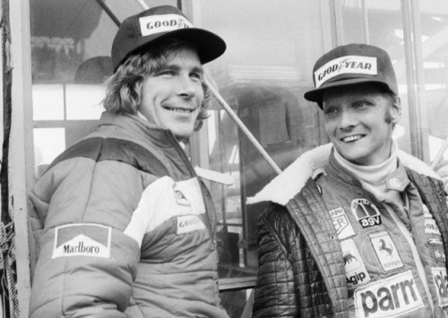 pieregasly: Formula One Legends: Niki Lauda and James Hunt.