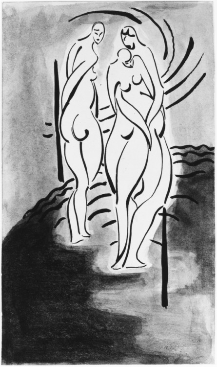 the-met-art: Three Nudes by John Bernard Flannagan, Modern and Contemporary ArtMedium: Ink on cardst