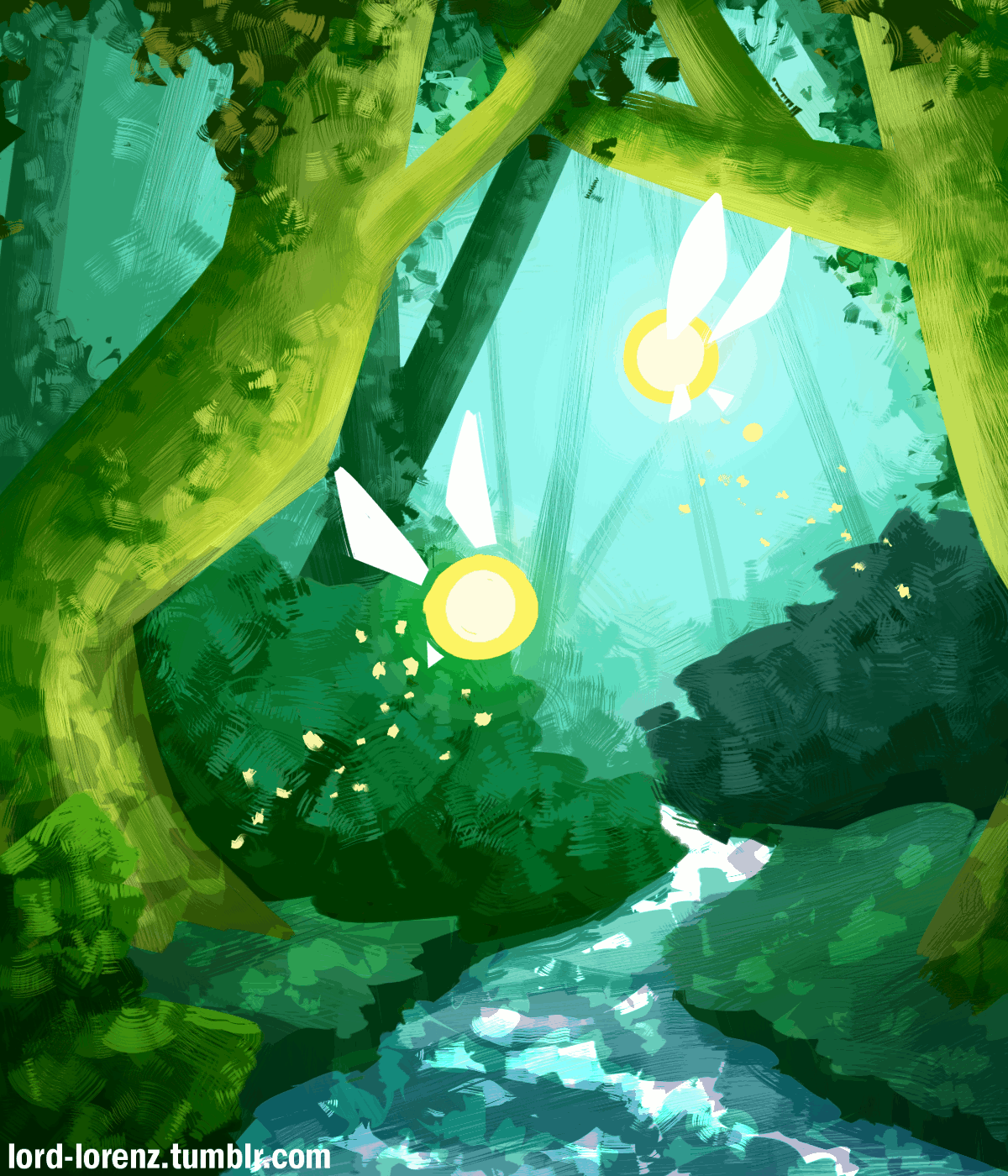 lord-lorenz:  I try to make a point of painting a forest background every once in