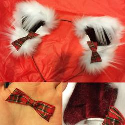 kittensplaypenshop:  tatiannathompson:  New bbys from KPP are here 🙀 I never got a notification when they shipped so this was a surprise ha. Realistic white ears with wine velvet and removable plaid bows 😻😻😻 #kittensplaypen   So strange you