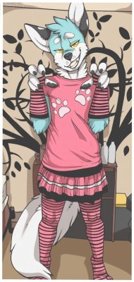 shadow-the-kitsune-coffeeshop:Sirkavalierthefox1 Re-amp #2 - by spazzyhuskyI wanna look this cute ;w; and have those clothes! :3 