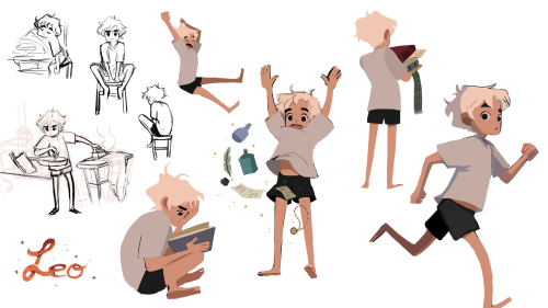 Character Design for my Gobelins pre production project. Leo is a peculiar kid who has been living o