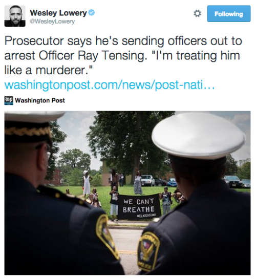 revolutionarykoolaid:#BlackLivesMatter (7/28/15): Officer Ray Tensing has been charged with first de