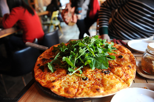 Cheese Seafood Tteokbokki 치즈 해물떡볶이, Rucola Pizza루끌라피자Song’s Kitchen 송스키친 Buam-dong