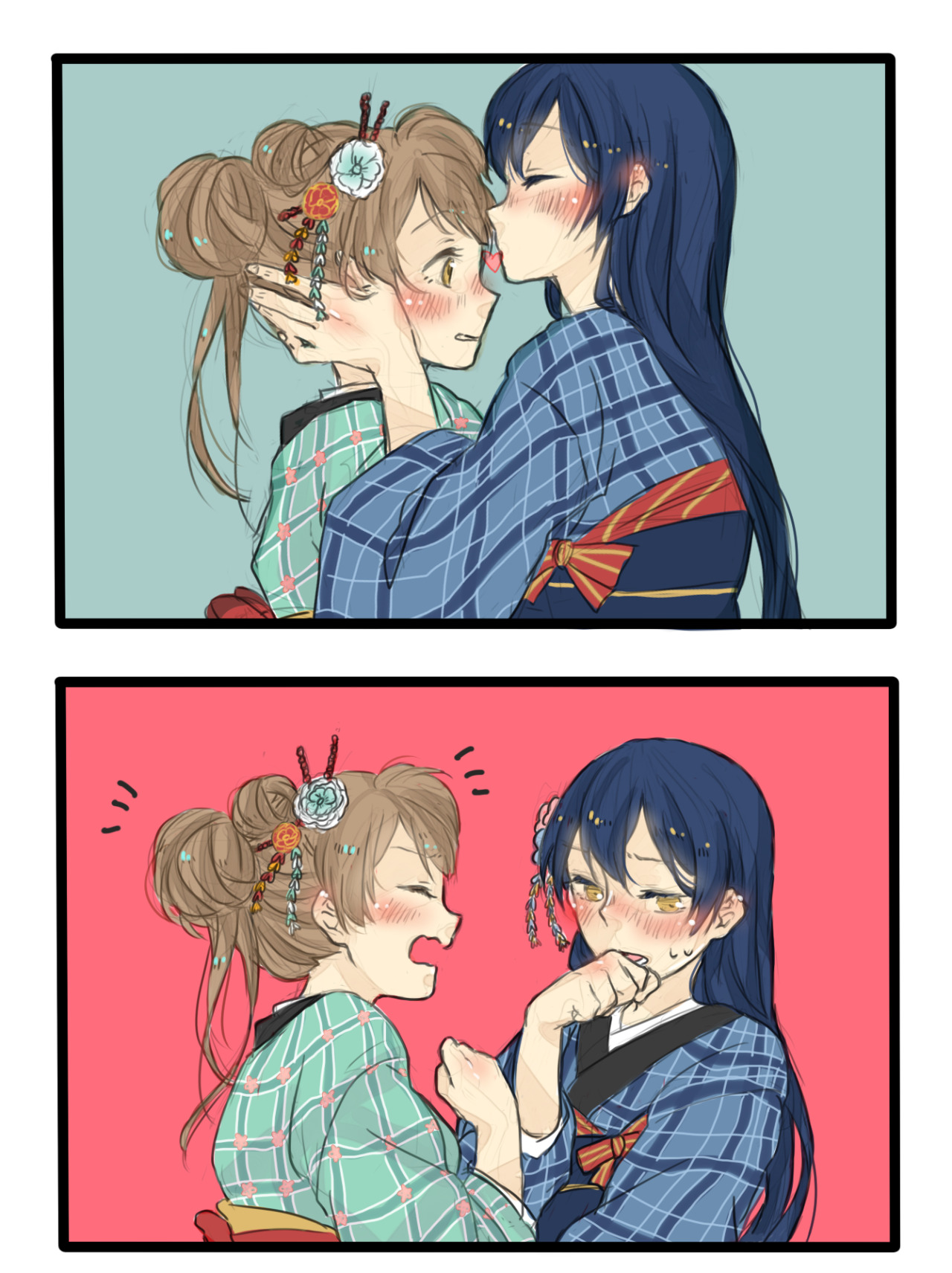 jiyeong:  a while back, Kouhai from NHFH asked me to draw a kotoumi for Anon’s