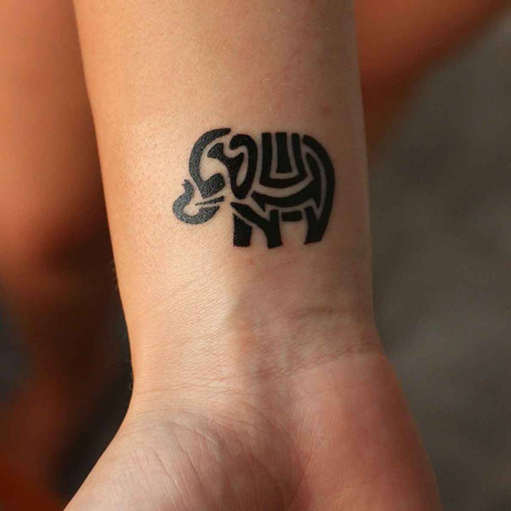 Baby Elephant (Right) Temporary Tattoo (Set of 3) – Small Tattoos