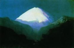 impressionism-art-blog:  Elbrus. Moonlit Night via Arkhip KuindzhiSize: 55.4x36.5 cmMedium: oil, paper