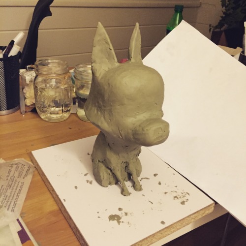 shiyoonkim: Jindo dog maquette taking shape for my exhibit next Saturday!