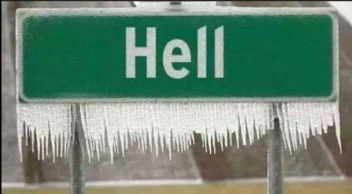 deansass: mackenzie-destroyer-of-worlds: georgetakei: A sign in the small town of Hell, Michigan. HE