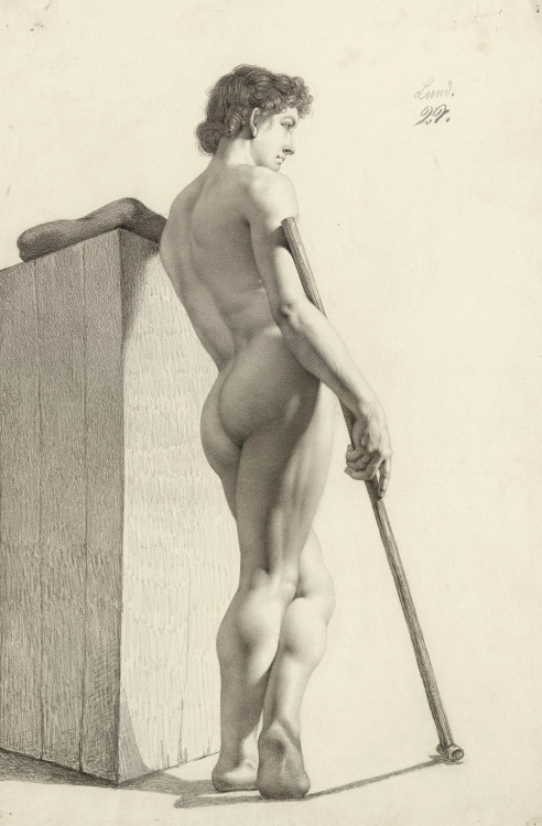 hadrian6:Standing Male Nude Study. 19th.century.