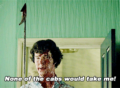 ughbenedict:  Sherlock comes back home all covered in blood and the only thing John worries about is that people saw him on the tube “like that”. Friendship. 
