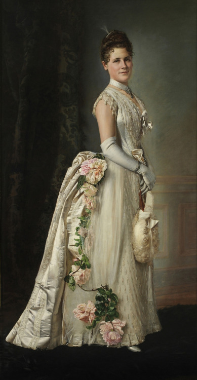 Portrait of an elegant lady by Francois Brunery, 19th century