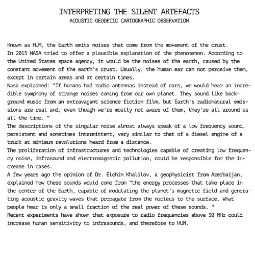 THE STATEMENT-INTERPRETING THE SILENT ARTEFACTS-- ACOUSTIC GEODETIC CARTOGRAPHIC OBSERVATION -PHOTOG