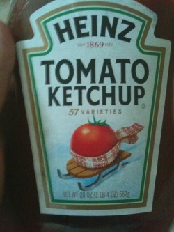 meloettas:  trenchgun:  meloettas:  why is this tomato riding a sled  he has to ketchup to the other tomatoes  bye 
