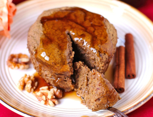 bakeddd:  healthy single-serving pumpkin buckwheat microwave cake click here for recipe 