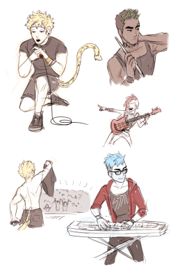 rwby rock sssn doodles from last night