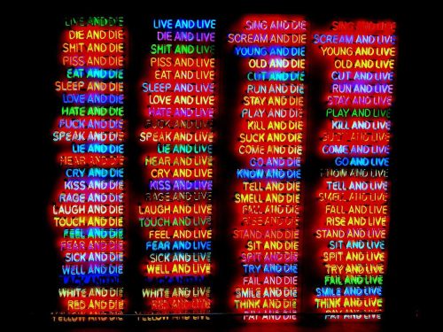 One Hundred Live and Die, by Bruce Nauman.