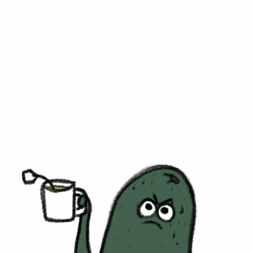 mrkmoo-autumn:  Mr. Pickle wants to help you, take his tea.  I hope you get better