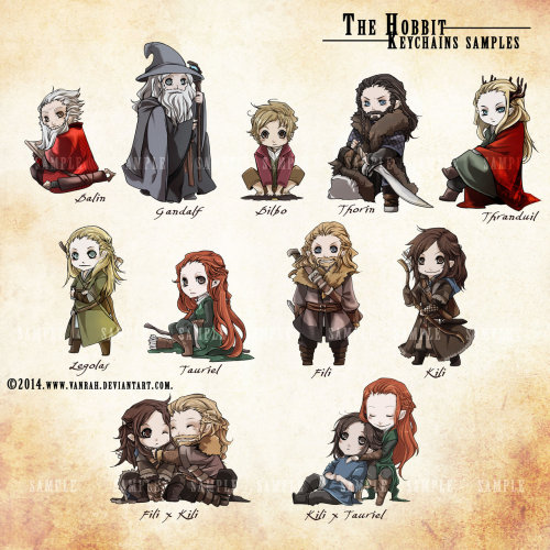 The Hobbit - Keychains Collection by VanRahMy prefer are Thranduil (finally XD), Tauriel (finally 