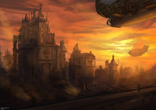 Steampunk City by cha4os