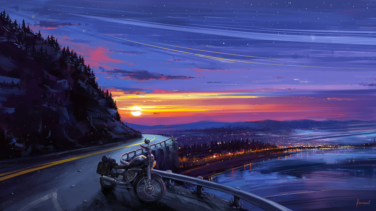 animehall:  by Alena Aenami 